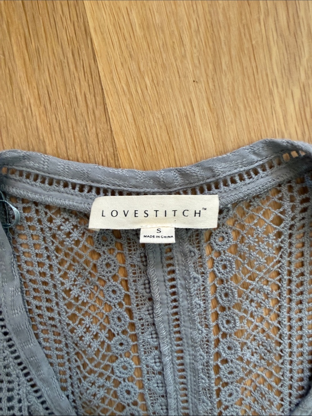 New lovestitch Crochet Yoke Button-Front Blouse - Picture 3 of 5